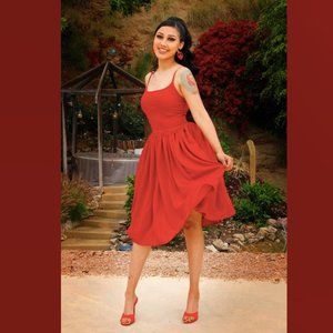 Pinup Girl Clothing Red Jenny Dress